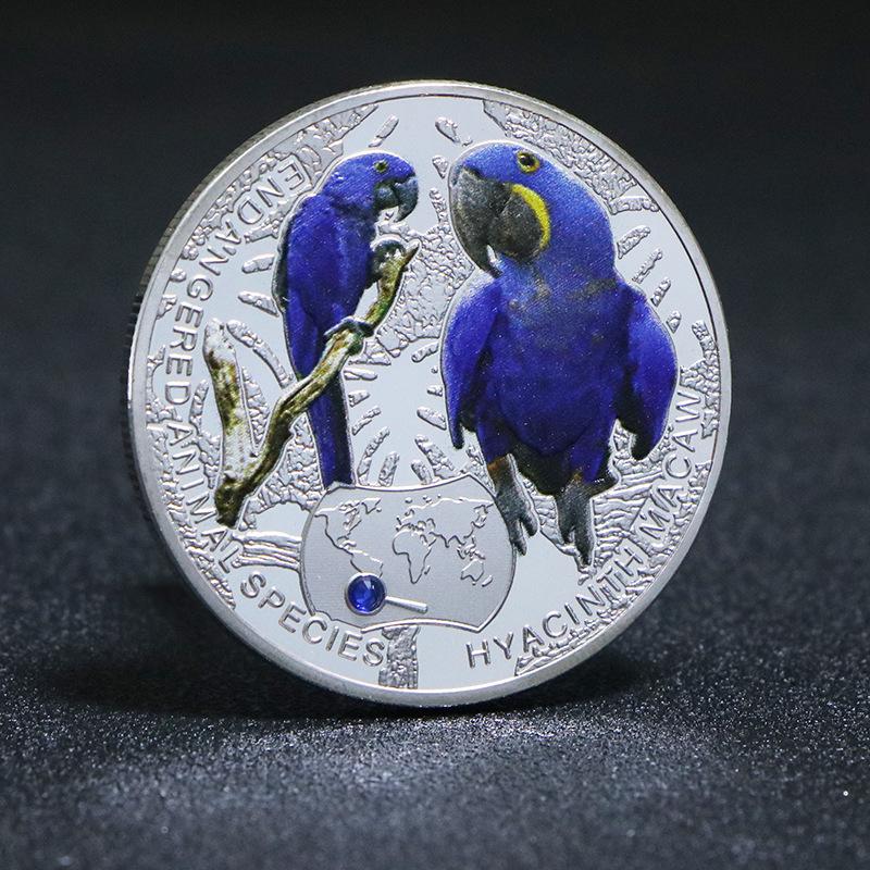 Zambia Wildlife Diamond-Studded Medal: Gorilla, Tiger, Blue Whale, Panda Souvenir Collection