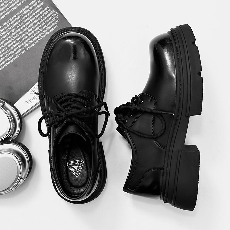 

Модные минималистичные мужские кожаные туфли на толстой подошве. Универсальные туфли для отдыха и бизнеса. Увеличивают рост. Обувь для вечеринок и офиса. 41 чёрный