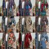 Women S Vintage Ethnic Print Plus Size Open Front Jacket