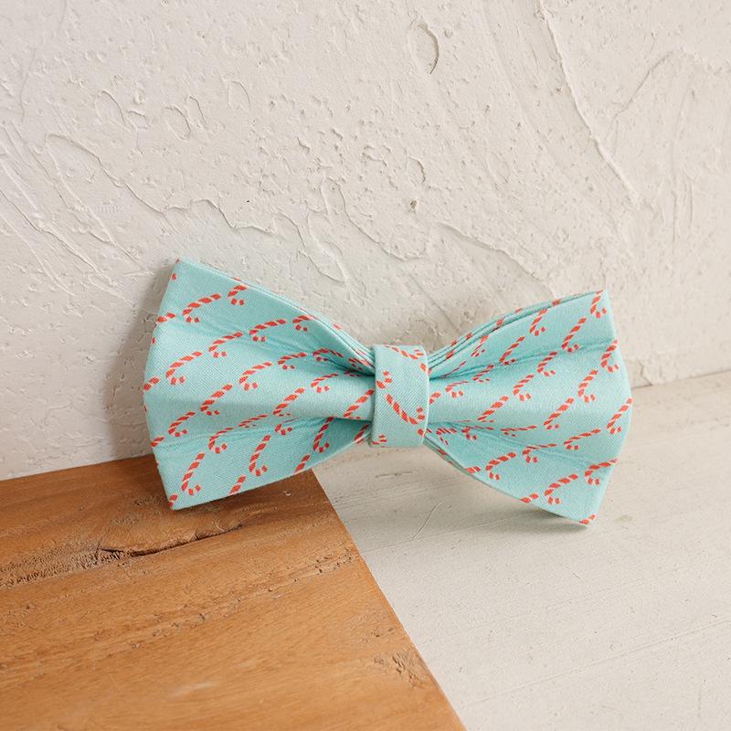 MUTTCO Christmas Candy Cane Pet Collar & Bow Tie Ornament UBT-219 L