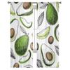 Avocado Transparente Vorhänge für Wohnzimmer Transparente Tüll Fensterdekoration Schlafzimmer Küche Heimdeko Schleier Vorhänge