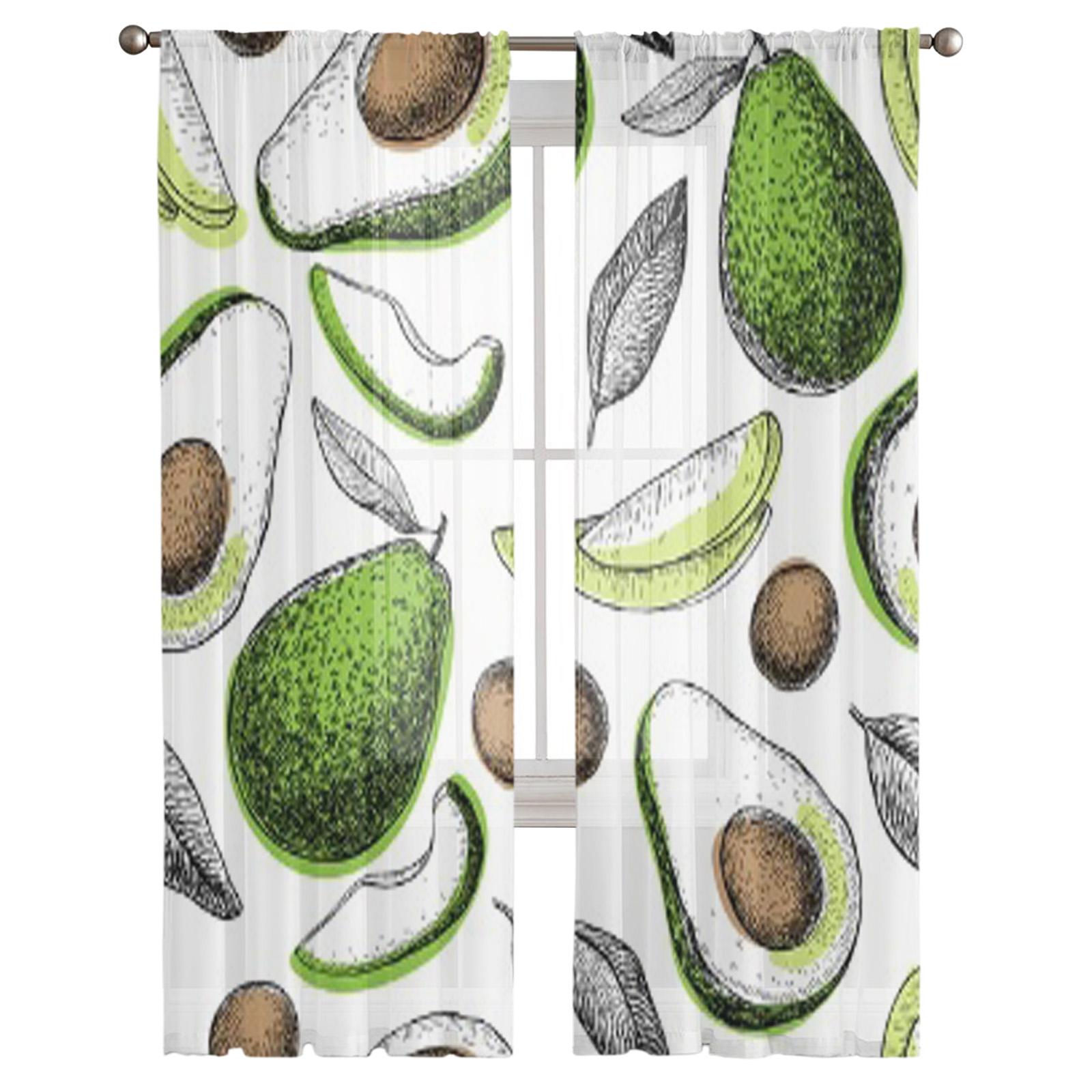 Авокадо Прозрачные Шторы Для Гостиной Прозрачный Тюль Оконные Обработки Спальни Кухни — фото 4