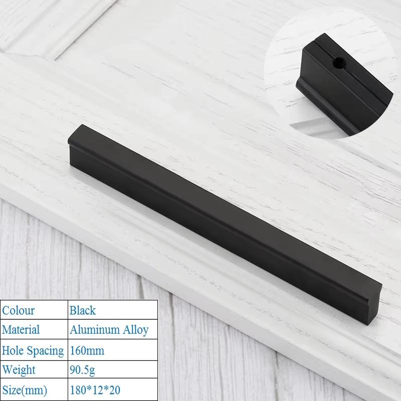 Modern Minimalist Kitchen Cabinet Handle American Style Lengthen T Shape Handle Shoe Wardrobe Drawer Pull Furniture Door Handle