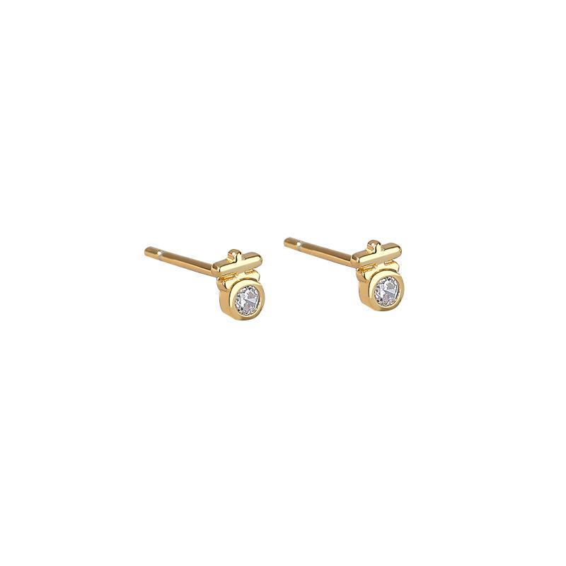 New Chinese Style Diamond-inlaided Earrings for Women with Niche Design Chinese Style Mini Earrings