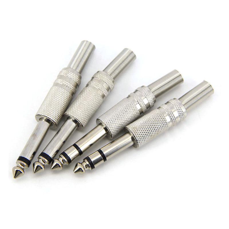 6.35MM Male Mono Stereo Audio Jack Plug 6.3 6.35 Connector Welding Solder for HeadPhone Stereo 1/4" 6.35mm 2 3 Pole 6.5 Plug