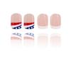 4th of July Glues on Nail Short Square Fake Nail Independence Day French Tip Press on Nail Artificial Acrylic Nail