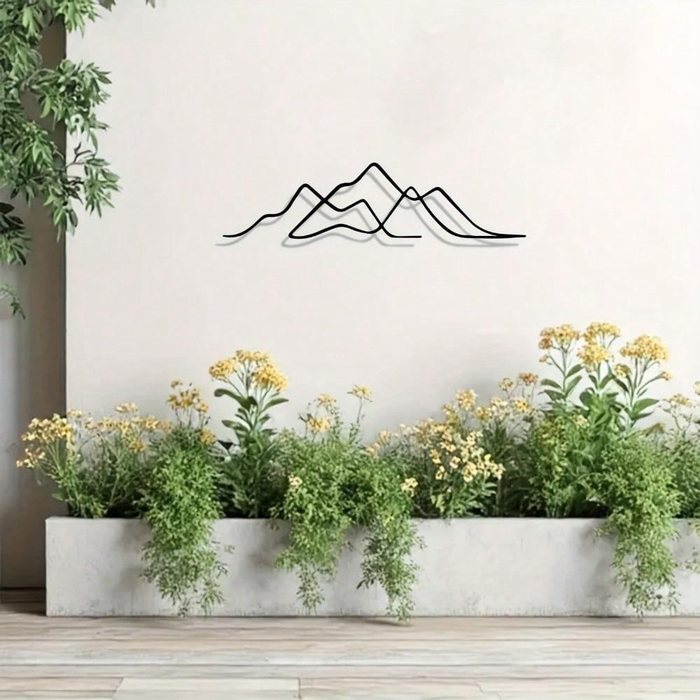 Mountain Art Wall Sculpture Powder Coated Metal Decor for Office Home Gift