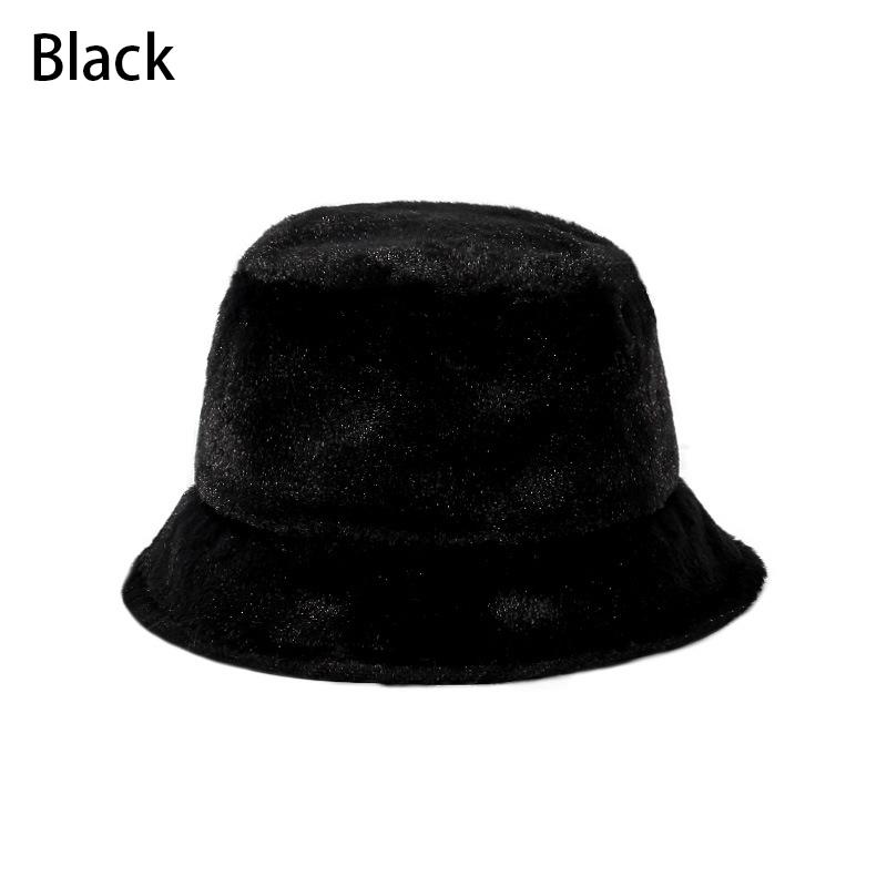 Women New Rabbit Fur Bucket Hat 