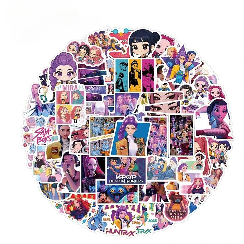 55-110PCS K-POP Demon Hunters Sticker Film Television Peripheral Computer Decorative Stickers Waterproof Vinyl Toy Kid Gifts