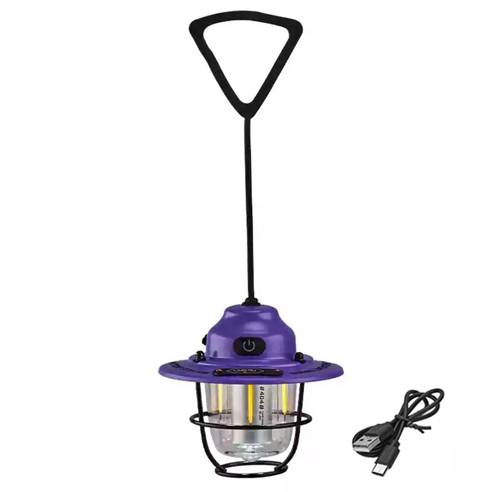 1-2PCS LED Tent Atmosphere Lamp 1200mAh USB Charging Retro Decorative Light IPX4 Waterproof Camping Lantern for Camping Hiking