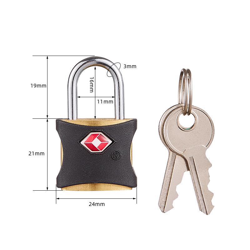 Waterproof Brass-Coated TSA Padlock for Suitcases, Gym Lockers, and Drawers.