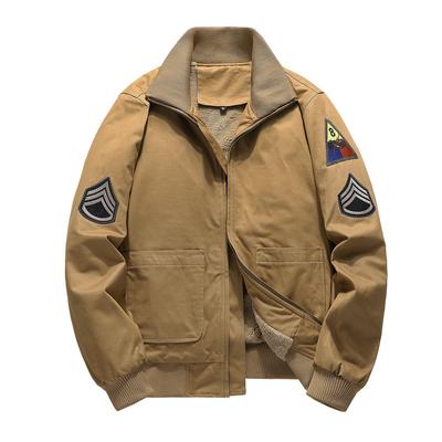 Winter Jacket Men's Cotton Velvet Thickened Casual Jacket Men's Tooling Flight Air Force Suit