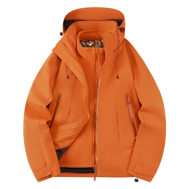 Jacket Three-in-one Removable Windproof, Waterproof and Warm Color Matching Men's and Women's Mountaineering Jackets