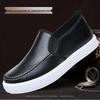 White Men's Slip-Resistant Waterproof Leather Nursing Shoes for Students