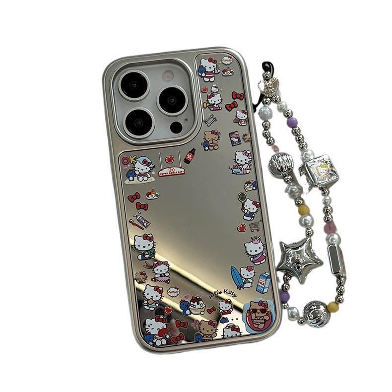 High Definition Makeup Mirror Iphone13 Personalized Hello Kitty Apple 17 Mobile Phone Case 14promax Mirror 15 Anti-drop 11