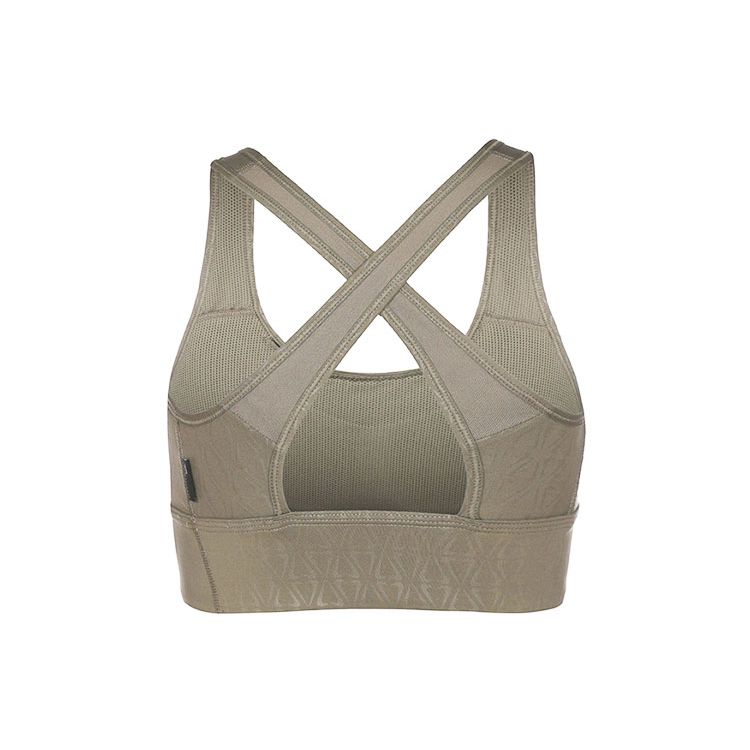 Nike Medium Support Solid Color Breathable Padded Printed Sports Tank Top Women Tops Olive-Green DM0554-222