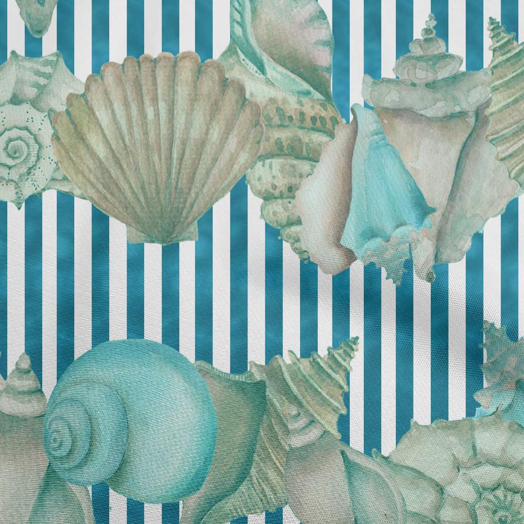 oneOone Cotton Flex Green Fabric Sea Shells Ocean Sewing Material Print Fabric By The Yard 40 Inch