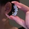 1 Stück Trendiger Schlichter Zirkonia Blumen Ohrklemme Ohrring Ohne Piercing Für Damen Funkelnder Ohr Manschetten Clip Party Hochzeit Schmuck Geschenk