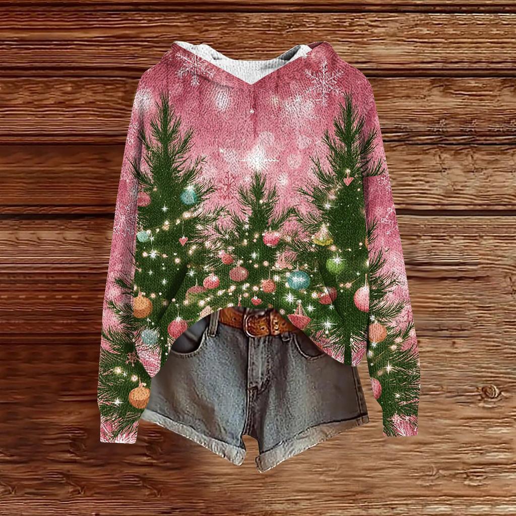 Dámské mikiny Pletený svetr Roztomilé tričko Podzimní pulovr Mikina s kapucí