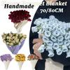 Rose Flower Blanket with DIY Material Package Handmade Soft Knitted Throw Blanket Crochet Flower Blanket Creative Gift 2025 New