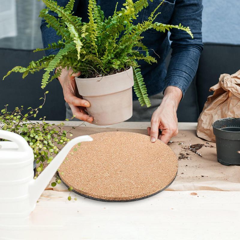 Porta-copos de Cortiça à Prova d'Água para Plantas Tapetes Redondos de Cortiça para Plantas de Interior e Vasos de Jardim Prato para Plantas para Interiores