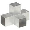 Vidaxl X-Shaped Post Connector, Galvanized Metal, 91X91 Mm