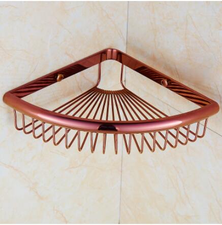 Wall Mounted Gold/Chrome/Rose Gold Bathroom Corner Shelf  Solid Brass Chrome Bathroom Accessories