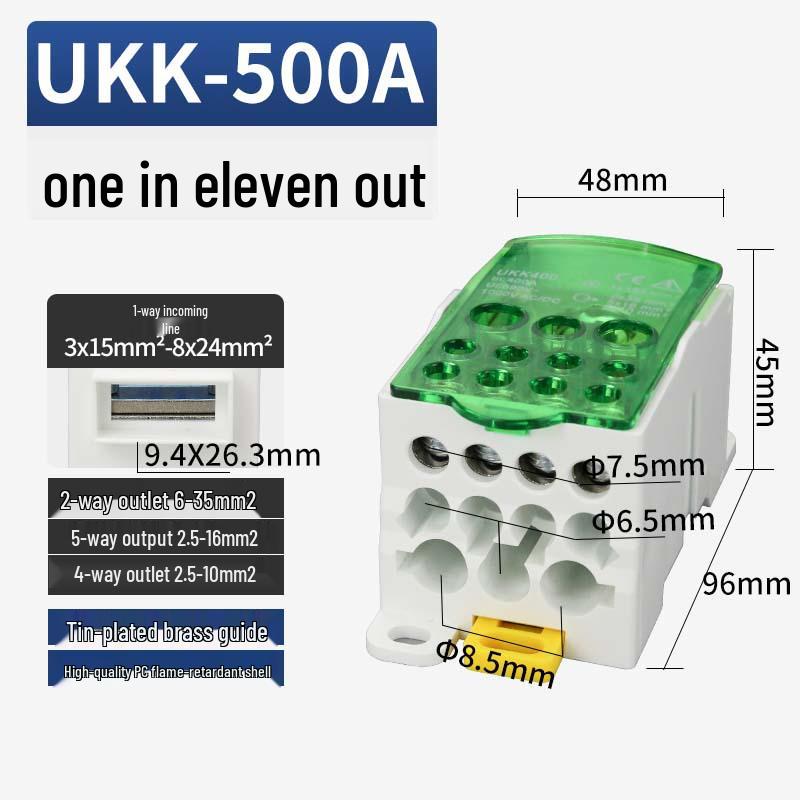 UKK Hochstrom-Anschlusskasten: Einpolige Schiene, Mehrfachausgangsverdrahtung