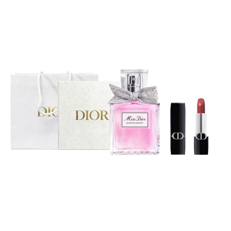 Dior Miss Dior Blooming Bouquet Eau De Toilette+Lipstick Sample Set Box