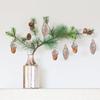1Set Small Christmas Tree Ornament Glass Pinecones Acorns Christmas Pendant Glass Ornament 2024 Decoration Home Party New Year