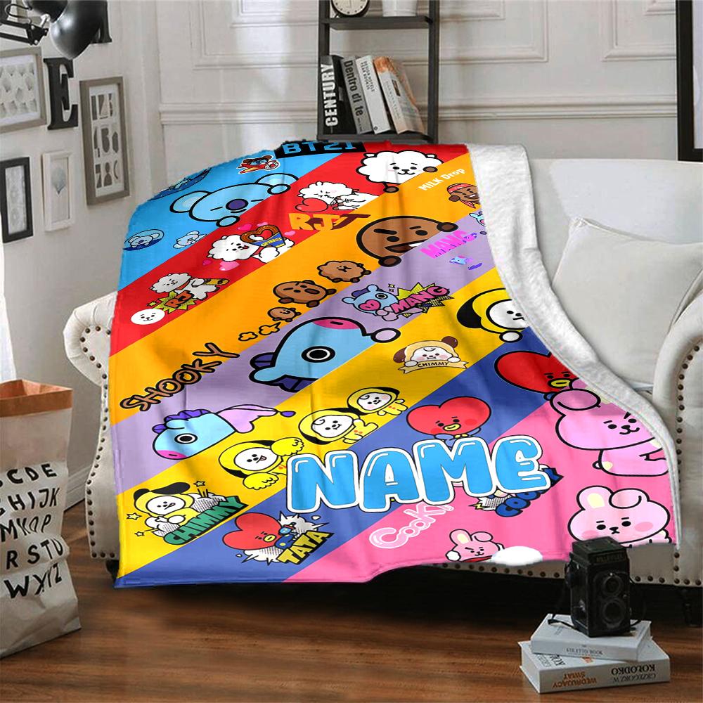 Custom Name Cute Cupcake Friends Party Blanket For Couch Bed Plush Cozy Fuzzy Blanket Super Soft Warm Blankets For Fall And Winter 091615