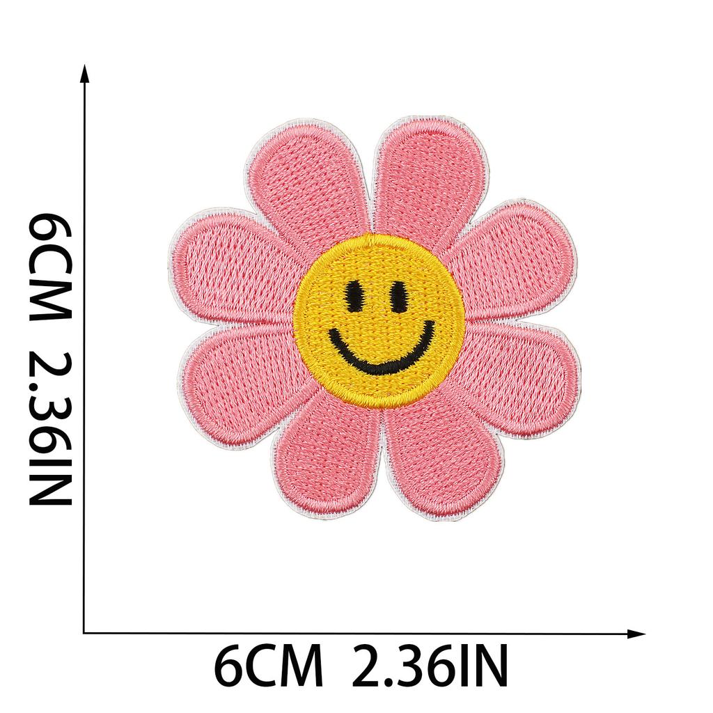 New Pink Butterfly Embroidery Cloth Sticker Cartoon Bus Patch Sticker Bag Decoration Flower Embroidery Label