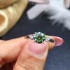 Sparkling High Carbon Diamond Women Ring 1 Carat Green Moissanite Open Adjustable Elegant Jewelry Gift