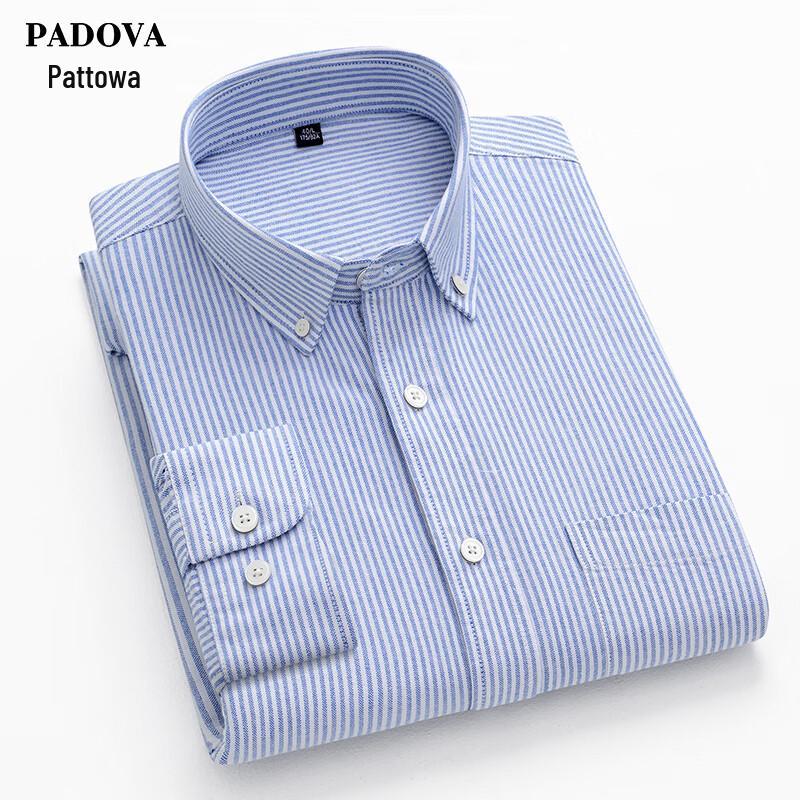 Patova Men s 100% Cotton Oxford Stripe Long Sleeve Shirt 39