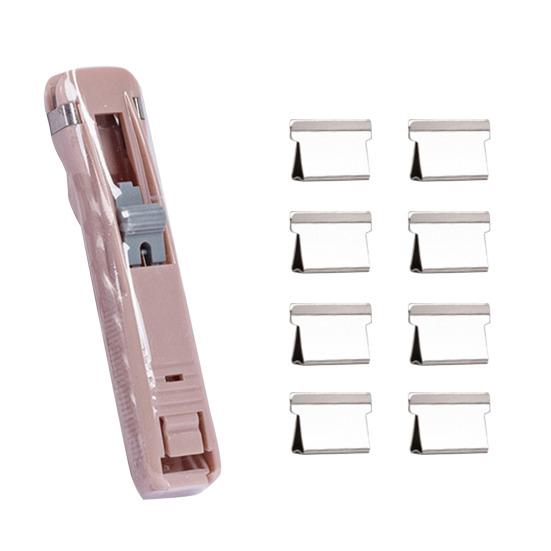 Portable Stapler Dispenser Eco-Friendly Reusable Metal Clips for Document Protection Lightweight Handheld Paper Clip Dispenser for Home School