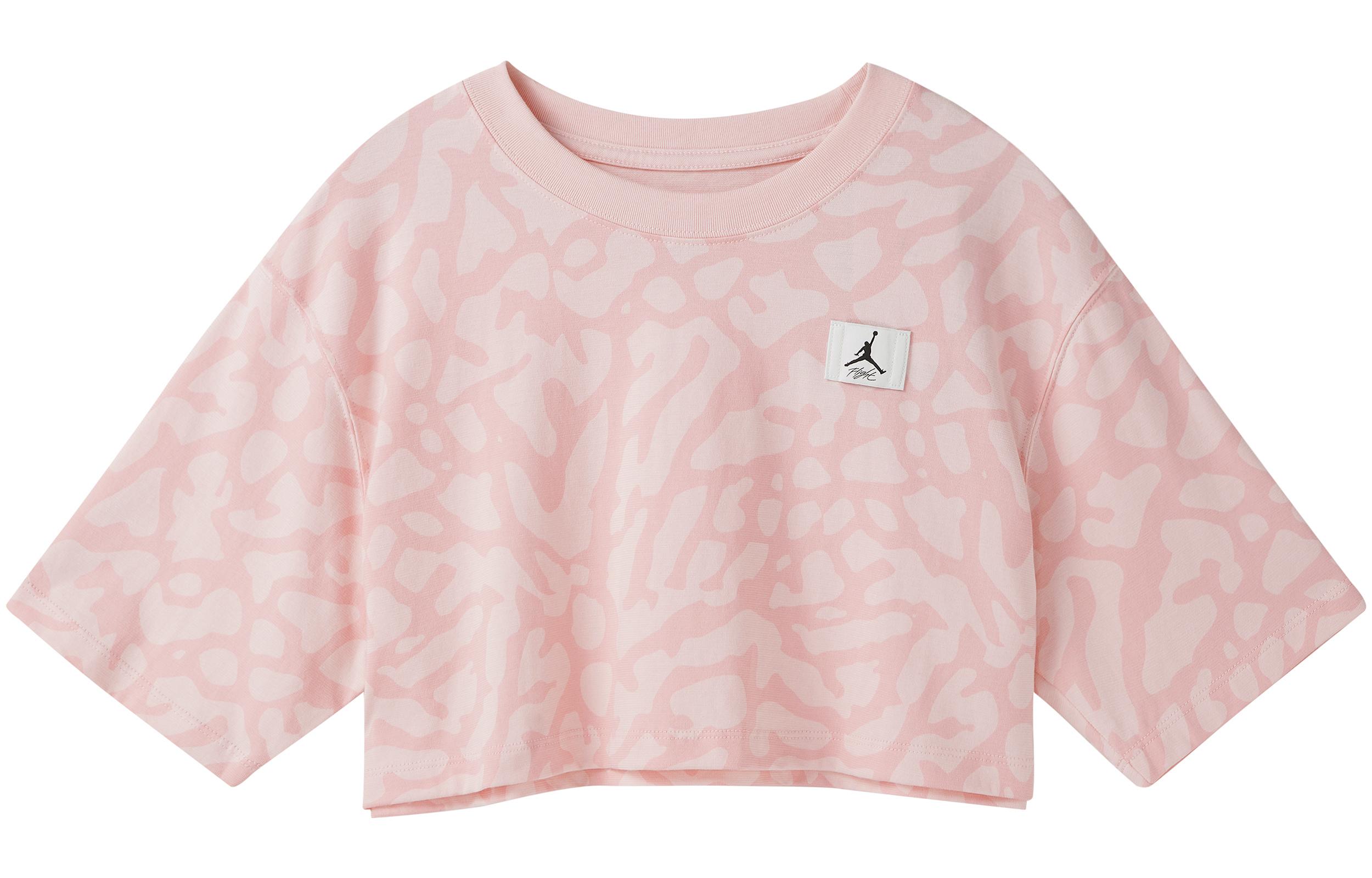 Jordan Crop Tops Women s Elegant Light Pink Crew Neck Moderate DZ3215-610 XL