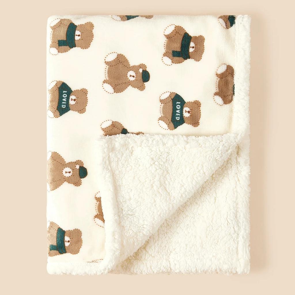 Newborn Baby Blankets Winter Double Layer Thicken Fleece Warm Swaddle Blanket Infant Bedding Soft Stroller Cover Manta Bebe