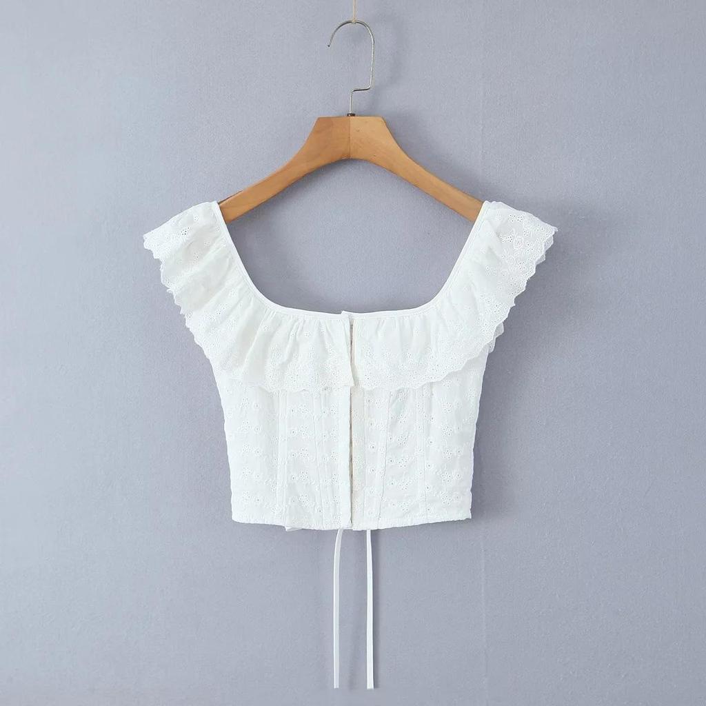 European & American Spicy Girl Style Square Neck Corset - Spring INS Hot Trend Women's Clothing