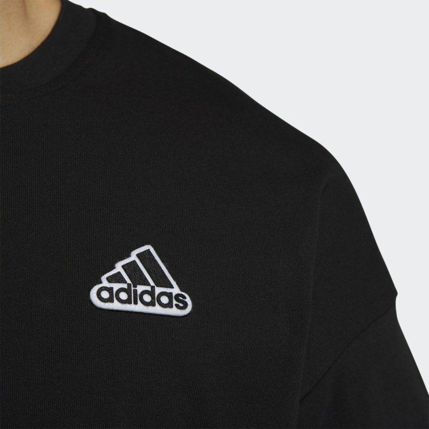 Adidas T Shirts Men's Black Crew Neck Moderate Straight Fit HA3648