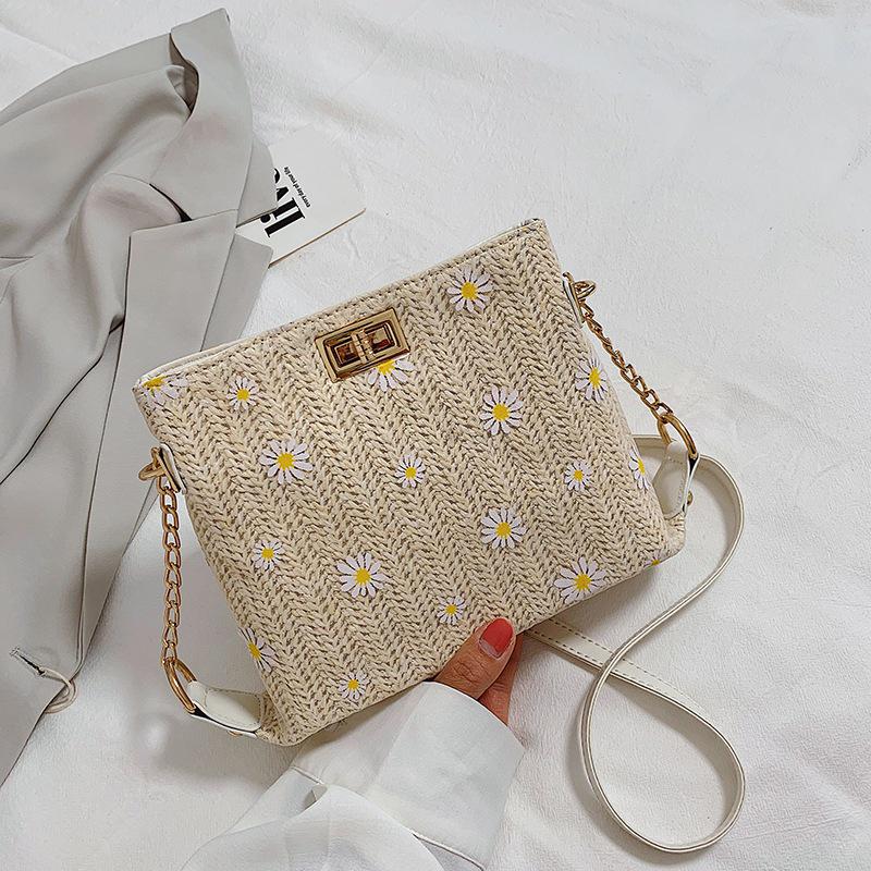 SCIONE Summer Straw Woven Bag 2020 New Crossbody Female Bag Western Style All-match Chain Woven Single Shoulder Crossbody Bag