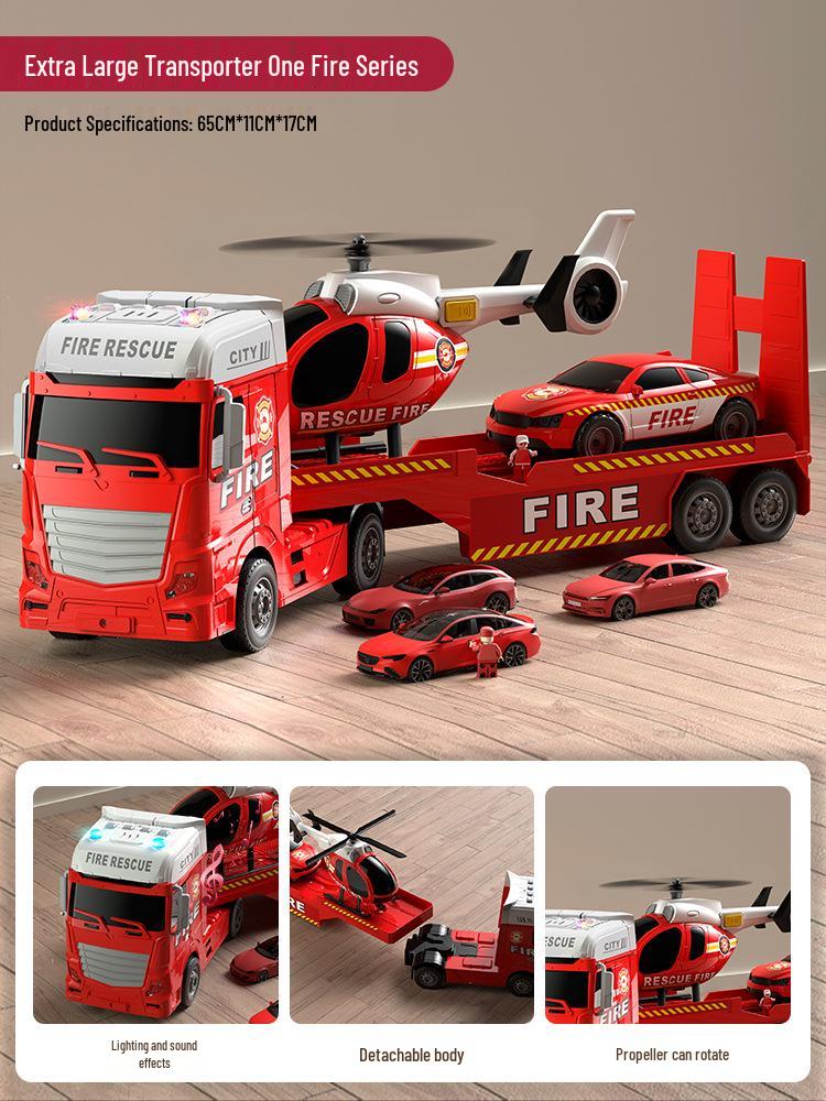 Large Rescue Tow Truck Crane Flatbed - Educational Engineering Transport Toy for Kids