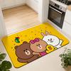 ANIME B-Brown Bear Floor Mat Absorbent Floor Mat Non-Slip Entrance Rug for Bathrooms Restrooms and Toilets