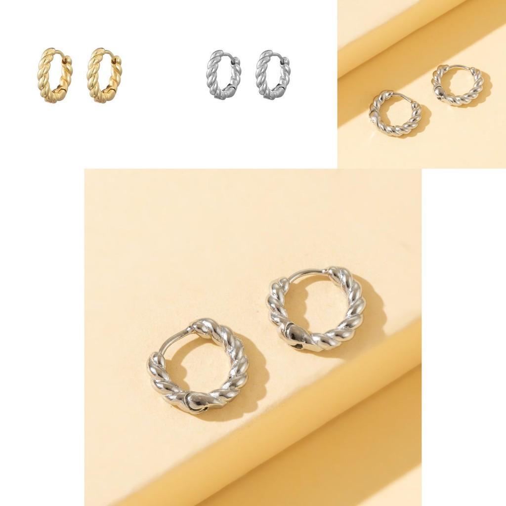 Trendy And Fashionable Alloy Hoop Earrings Elegant Geometric Design