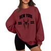 Women's Rugby Print Baseball Sweatshirt Neck No