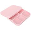 Ensemble de assiettes en silicone rose facile à nettoyer pour tout-petits 1 jeu