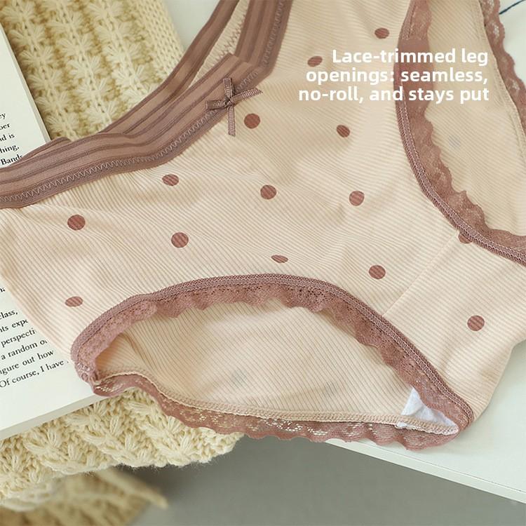 Damen Frühling Sommer Leicht Schleife Spurlos Bequem Atmungsaktiv Baumwolle Anti Bakterien Zwickel Unterteil Mittelhohe Taille Slips