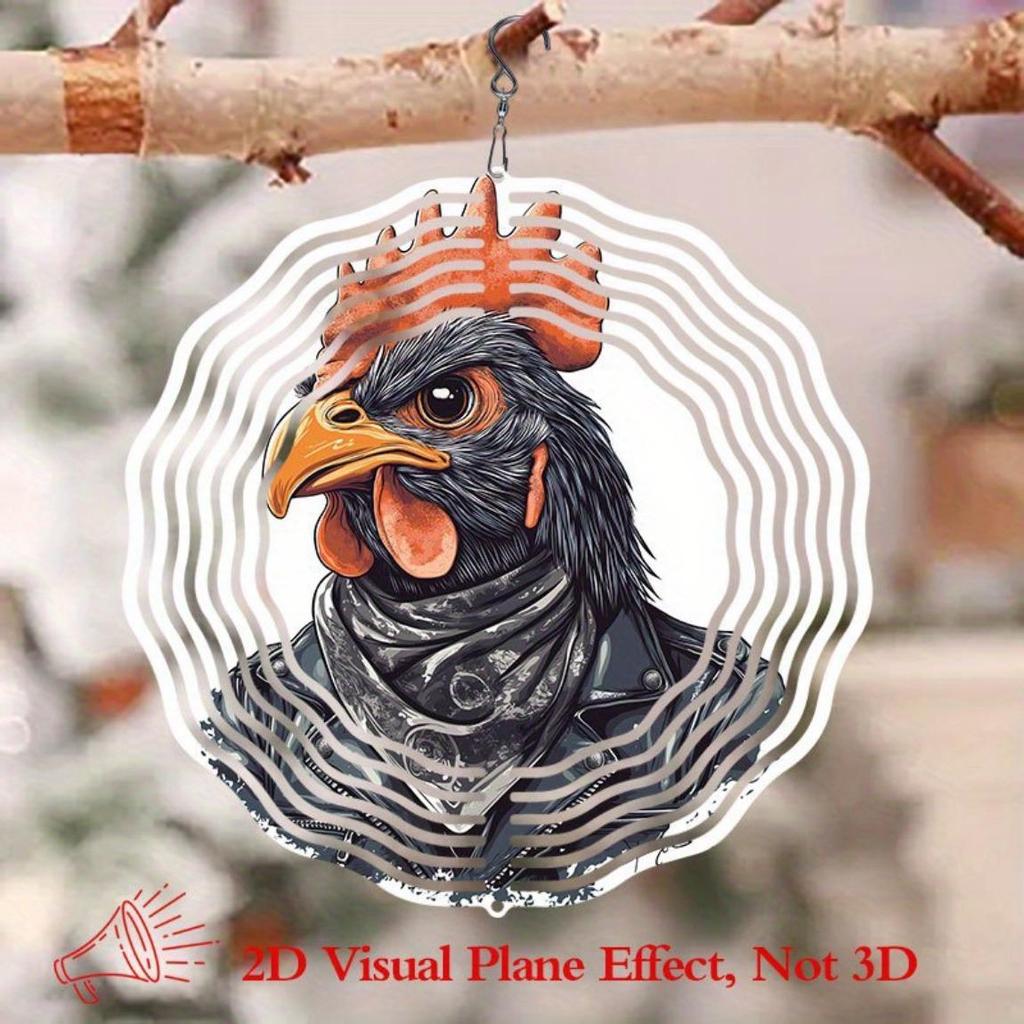 Adler Metall Windspiel Außendekor 3D Hängende Hofkunst mit 360 Drehhaken Kein Strom benötigt Einfache Installation Wald Sonnenaufgang Design