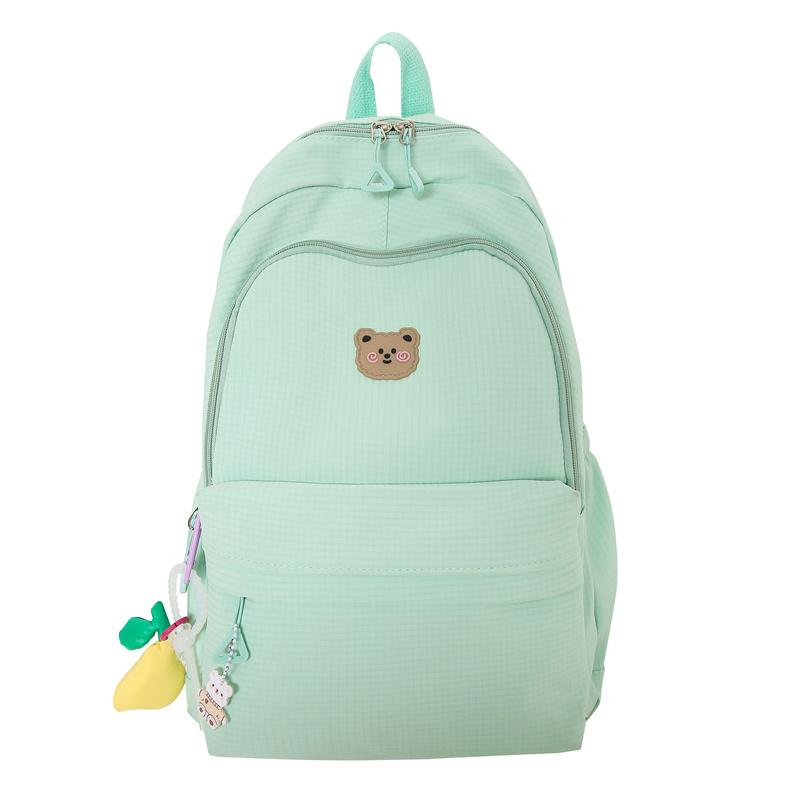 Solid Color Schoolbag Female Junior High School Student Campus Backpack Travel Backpack