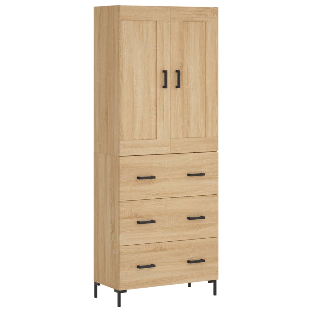 Highboard in Sonoma Oak Finish 27.4 x 13.4 x 70.9 in (W x D x H) Particleboard