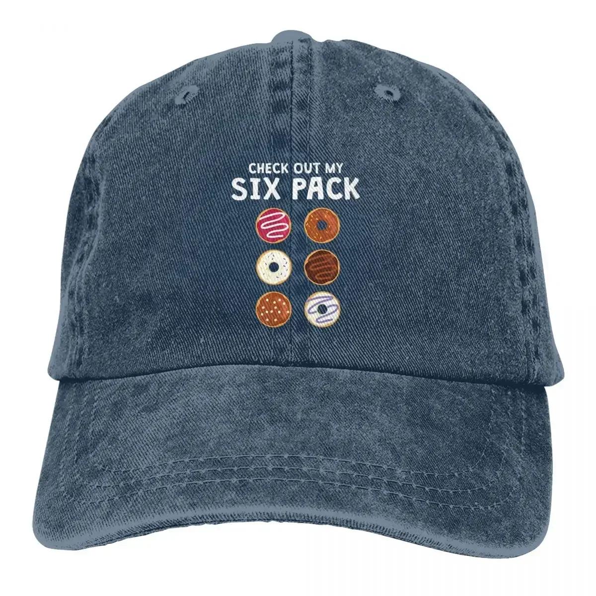 

Doughnut Multicolor Hat Peaked Womens Cap Check Out My Six Pack Personalized Visor Protection Hats One Size